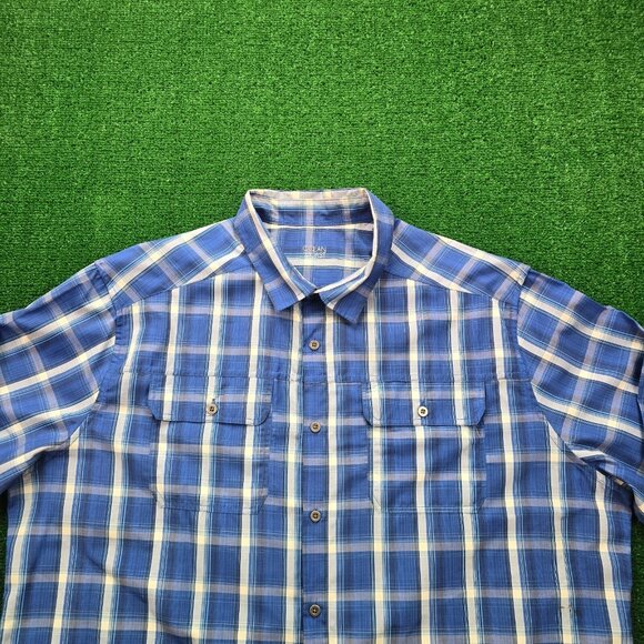 Ocean Coast Shirt Mens 2XL Blue Plaid Button Up Long Sleeve Western Classic Fit‎ - Picture 2 of 7